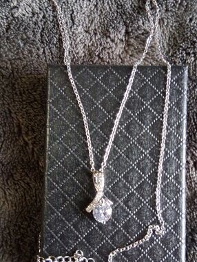 Silver Teardrop Moisenite Pendant. New Hypoalergenic.never Tarnish.